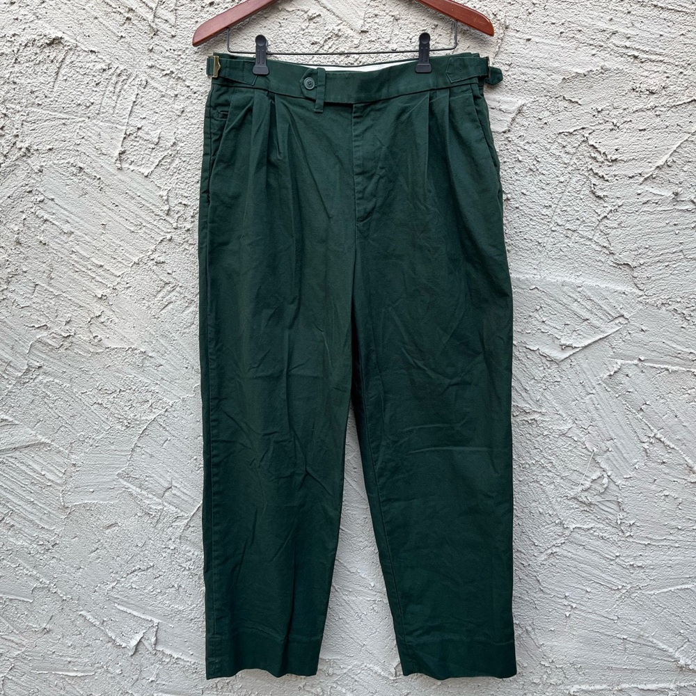 Banana Republic BR Athletics Pleated chinos Pant size 32 Green
